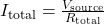 I_{\text{total}} = \frac{V_{\text{source}}}{R_{\text{total}}}